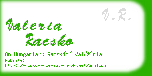 valeria racsko business card